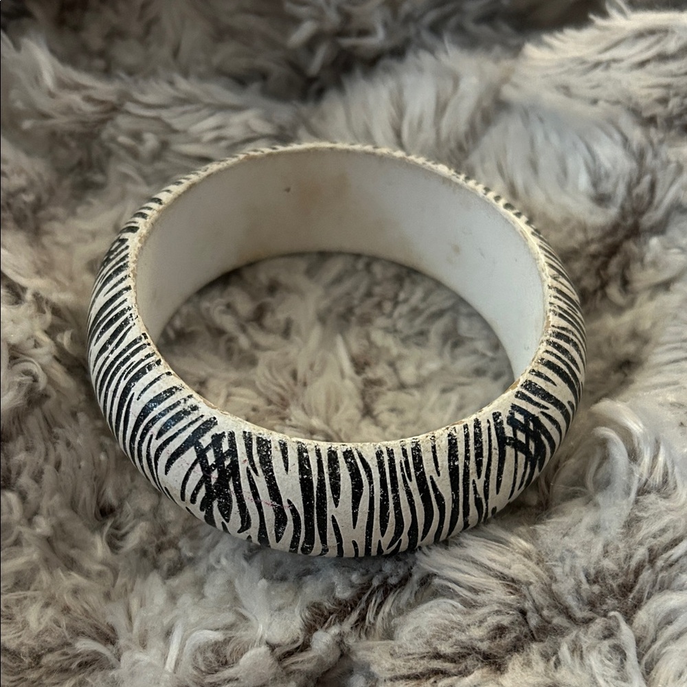 Zebra Print Bangle Bracelet